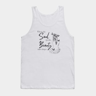 Soul Whispers - Minimalist Line Art Beauty Illustration Tank Top